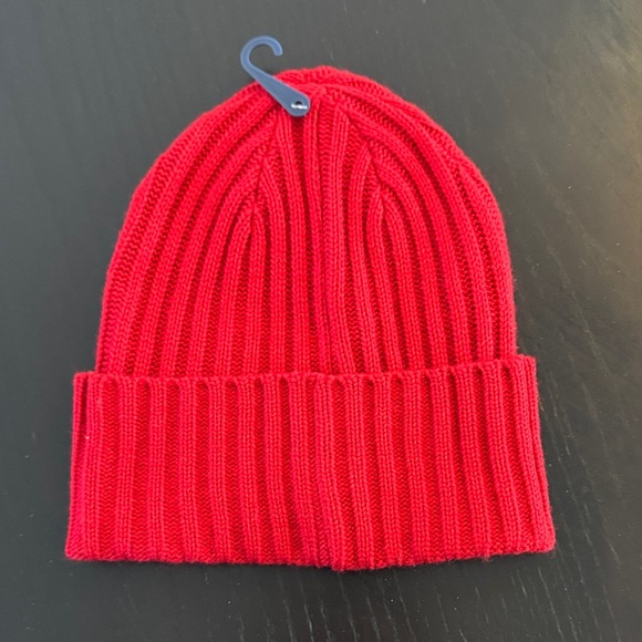Tommy Hilfiger Bold Red Ribbed Beanie - Picture 3 of 3